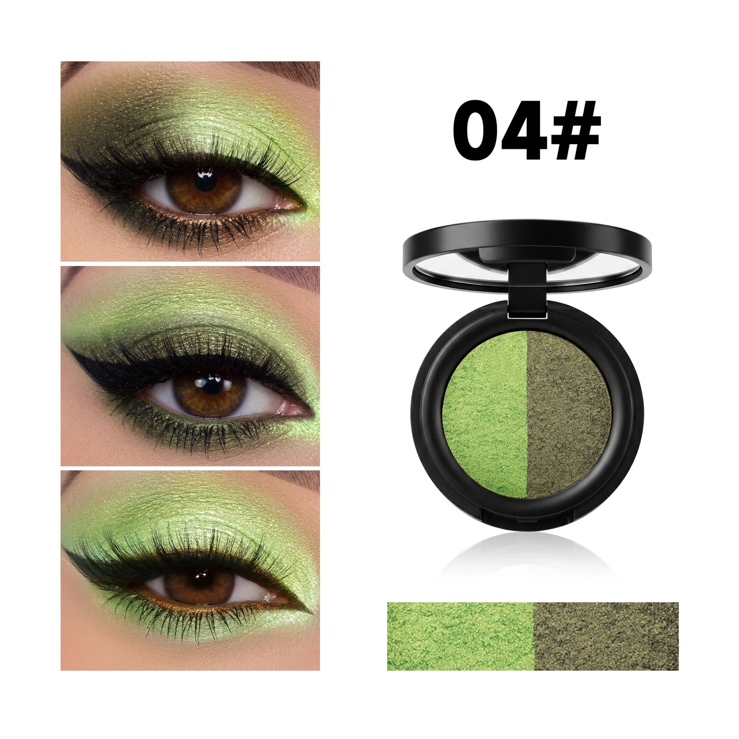 Shimmer Duo Eyeshadow Palette – Pearlescent Glitter 2-Shade Compact