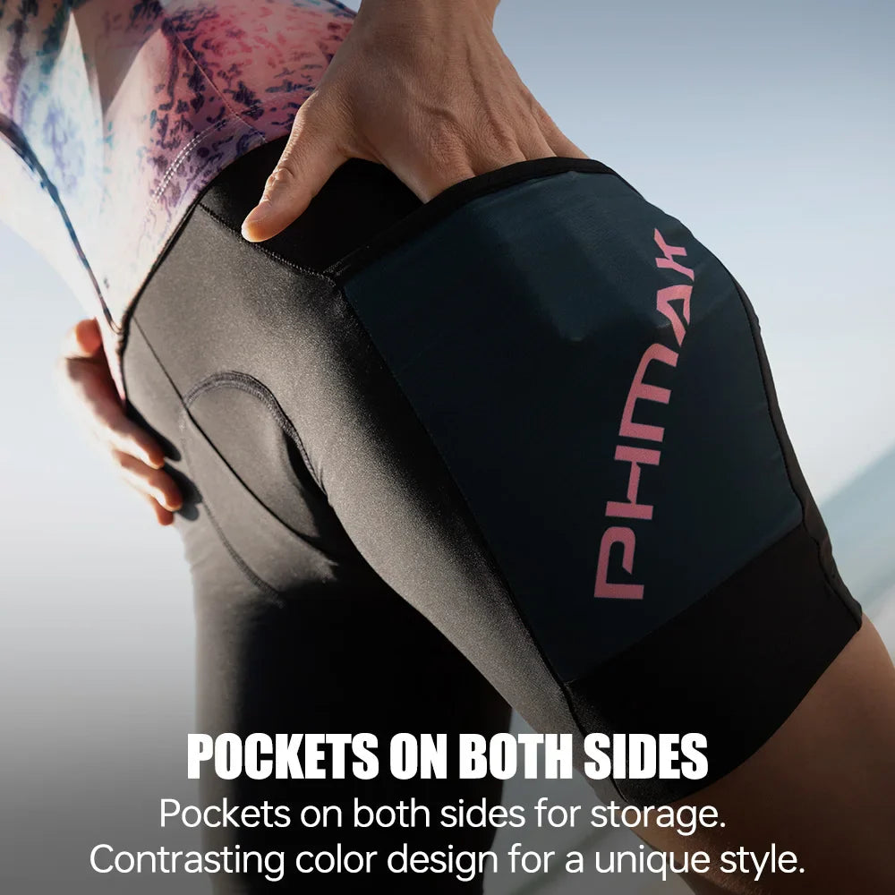 PHMAX Women's Cycling Bib Shorts – 5D Gel Pad MTB Road Bike