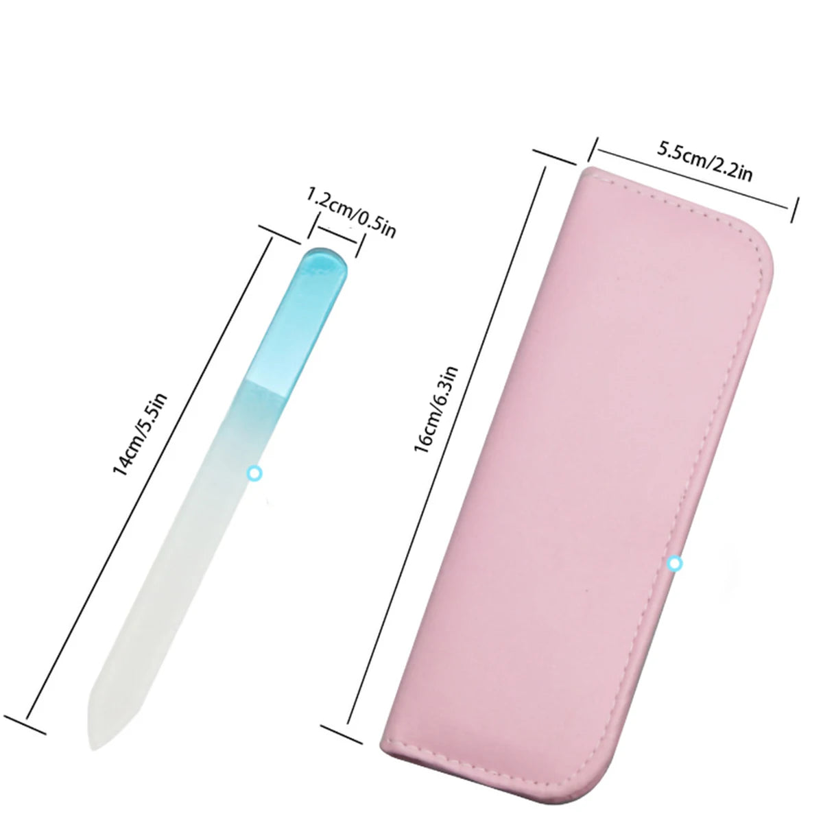 Glass Nail File Nail Art Tools Double Sided Manicure Polishing Nail Scrubs Etching Sand 6pcs Glass Nail File Leather Set Peaceful Pleasures Health and Wellness