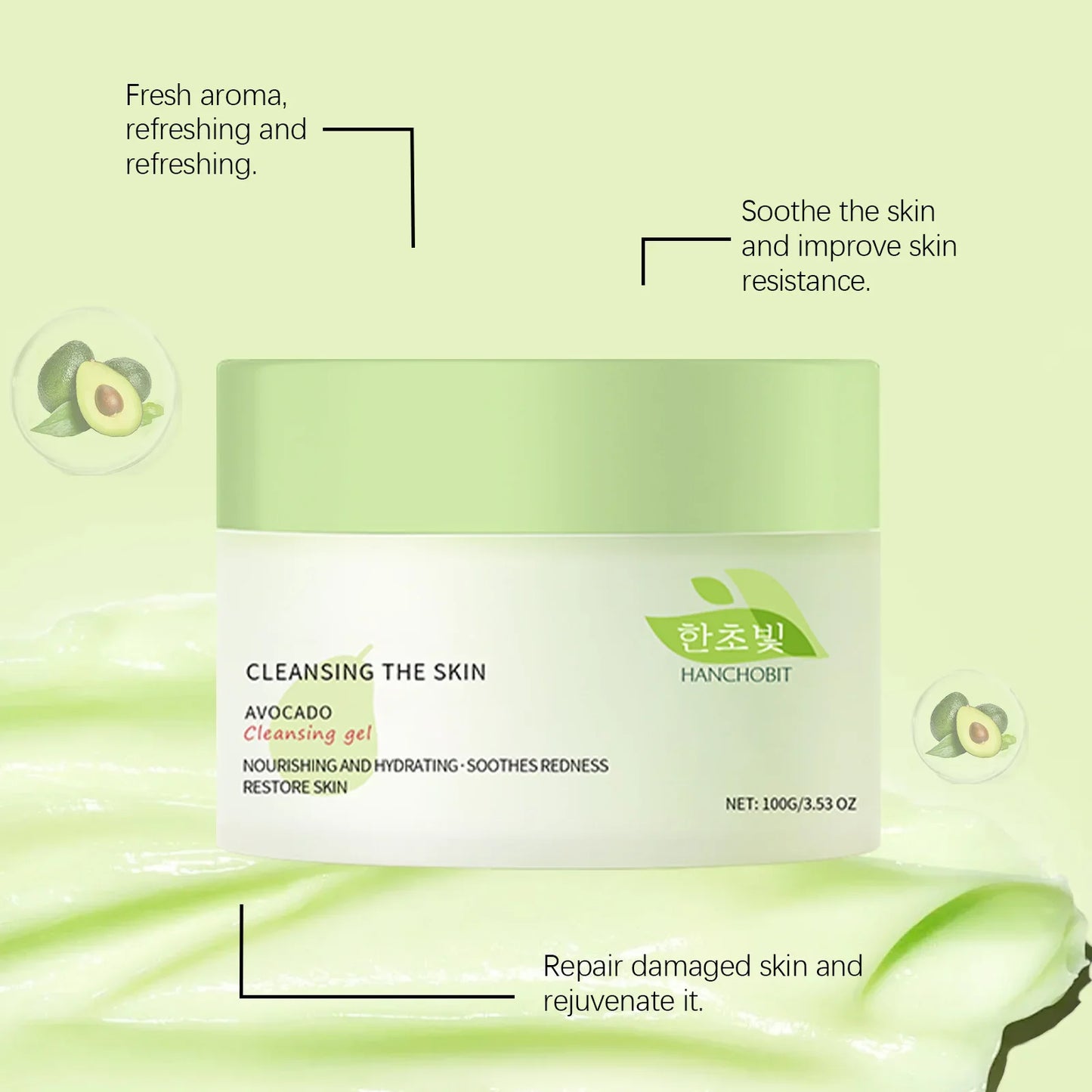 OceAura Avocado Makeup Remover Gel – Gentle & Soothing 100g