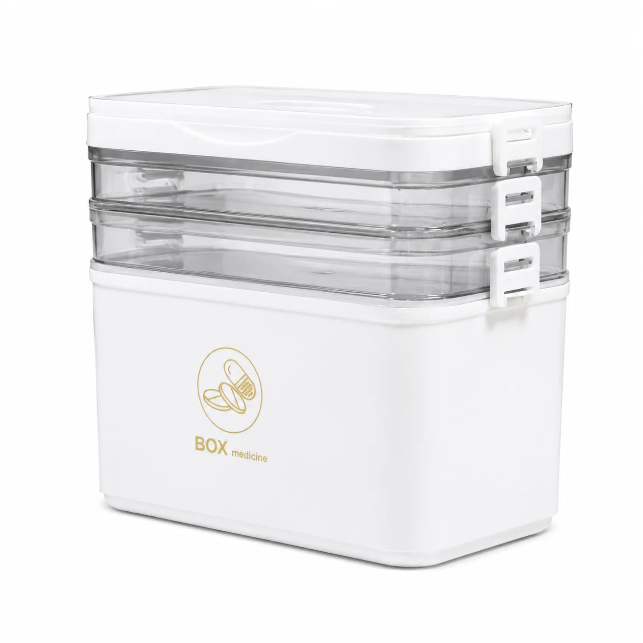 YX Large-Capacity Multi-Tier Stackable Storage Box Practical Portable Home First Aid Emergency Kit with Transparent Lid and Handles Organizer for Pills Crafts Hair Accessories Cosmetics Small Items Kitchen Bathroom Office Dor Peaceful Pleasures Health and Wellness Basic model 3-layer United States