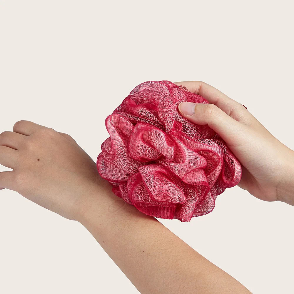 Dual-Color Exfoliating Bath Sponge Puff – Soft Body Scrubber