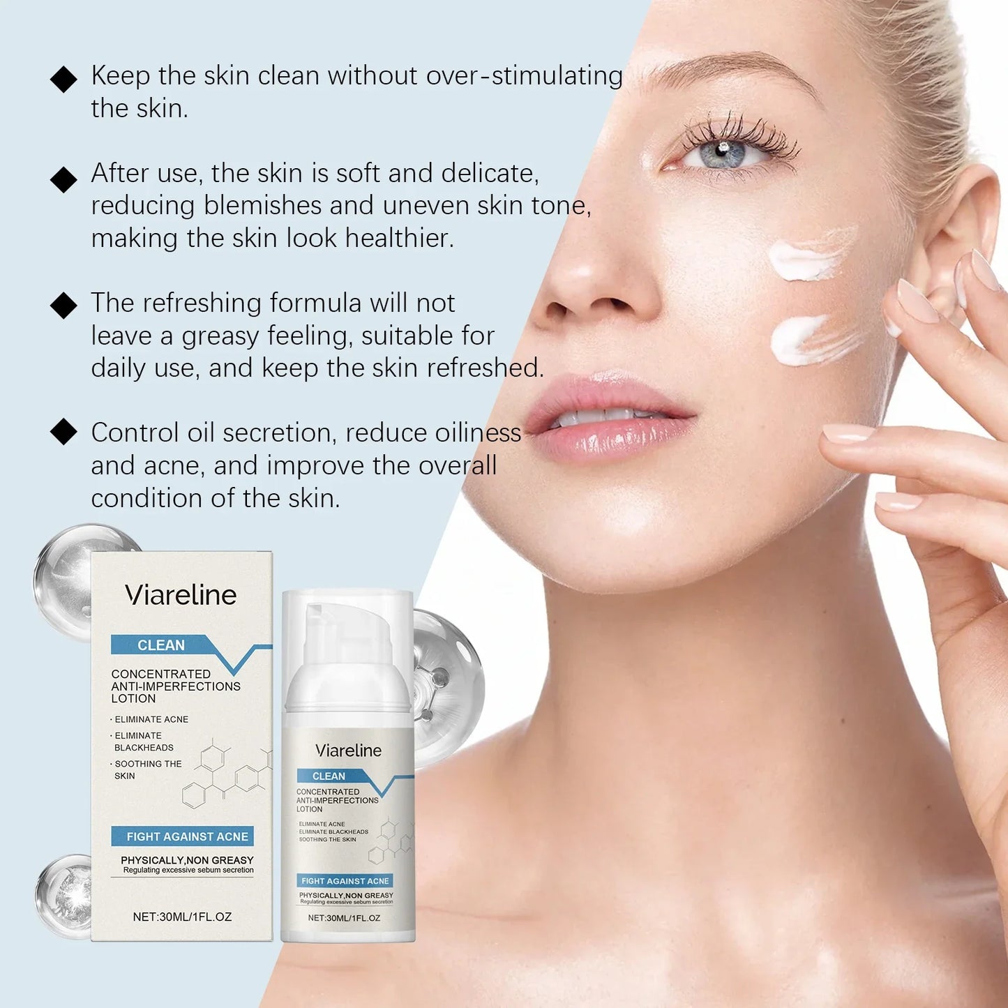 Viareline Salicylic Acid Acne Lotion – Clear Blackheads 30ml