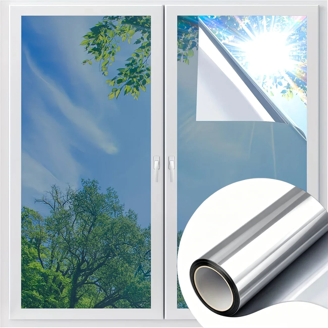 One-Way Privacy Window Film – UV & Heat Blocking, No-Glue