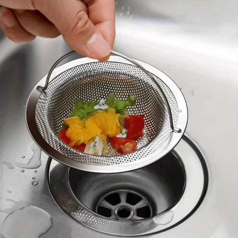 Stainless Steel Sink Strainer with Handle | 4-Inch, 1–6 Pack
