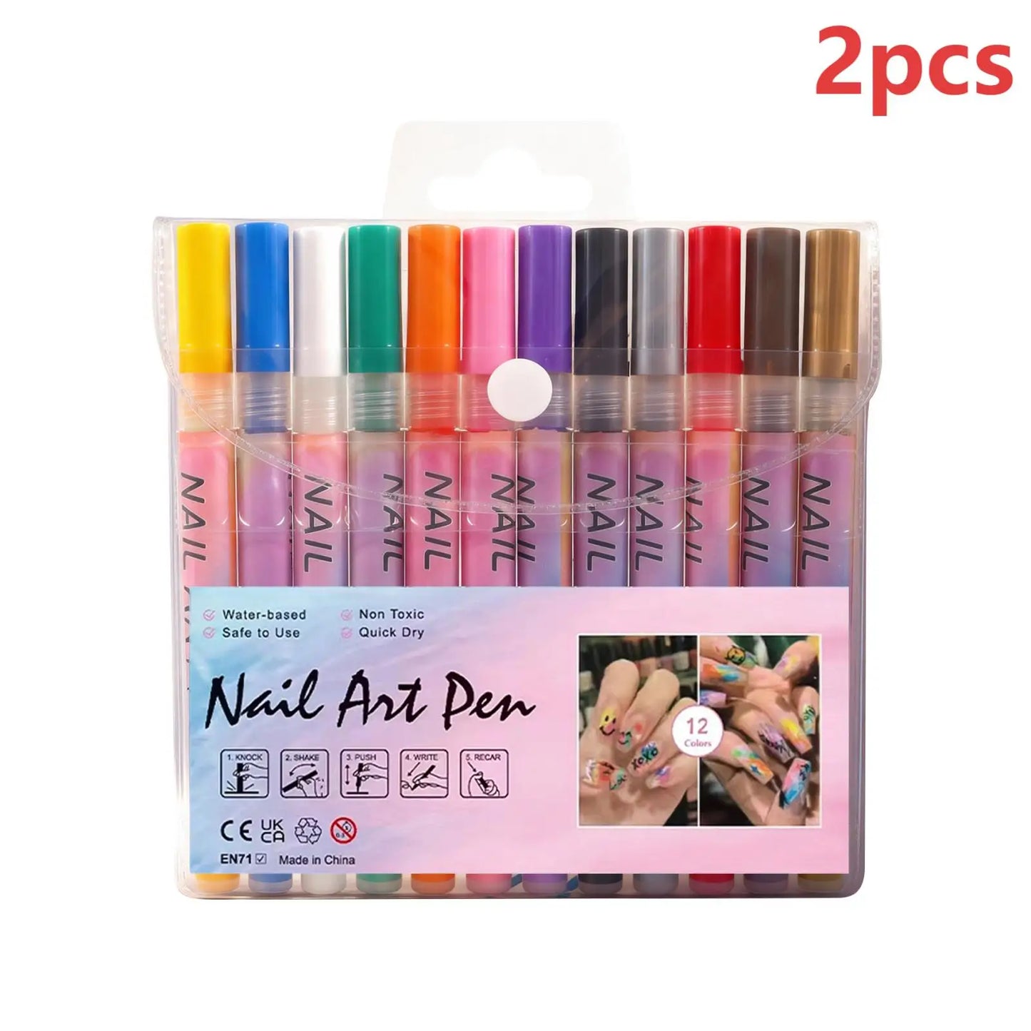 12pcs Nail Art Dotting Pen Set for Creative Nail Designs Peaceful Pleasures Health and Wellness 2pcs