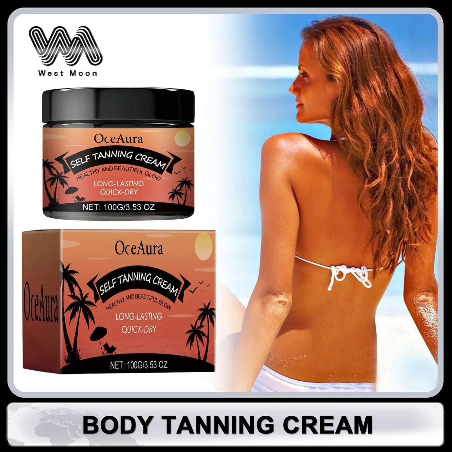 OceAura Tanning Accelerator Cream – Natural Self Tanner 100g