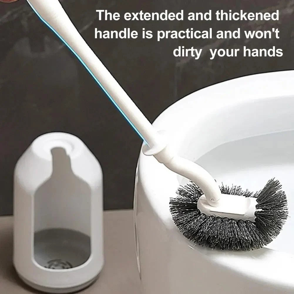 Toilet Brush Set with Ventilated Base & Long Ergonomic Handle