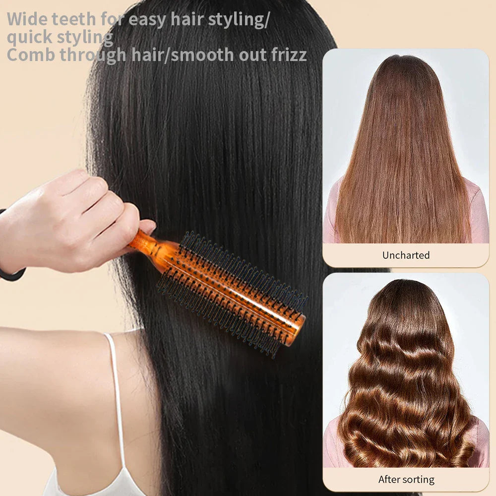 Anti-Static Round Hairbrush – Soft Bristle Salon Styling Comb