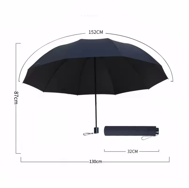 130cm Extra-Large Windproof Folding UV Umbrella | Sun & Rain