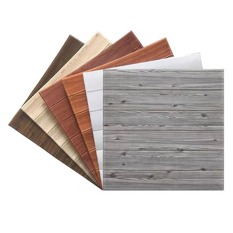 10-Pack 3D Wood Grain Peel & Stick Wall Tiles | Waterproof