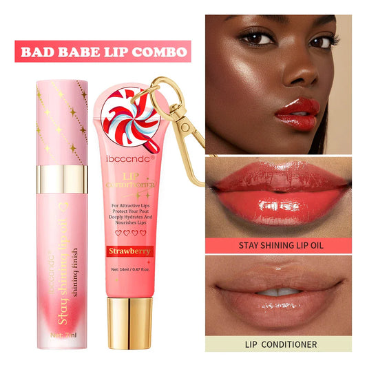 ibcccndc Tinted Lip Oil & Conditioner Combo | Glossy Plumper Tinted Lip Oil Set Oasis Select