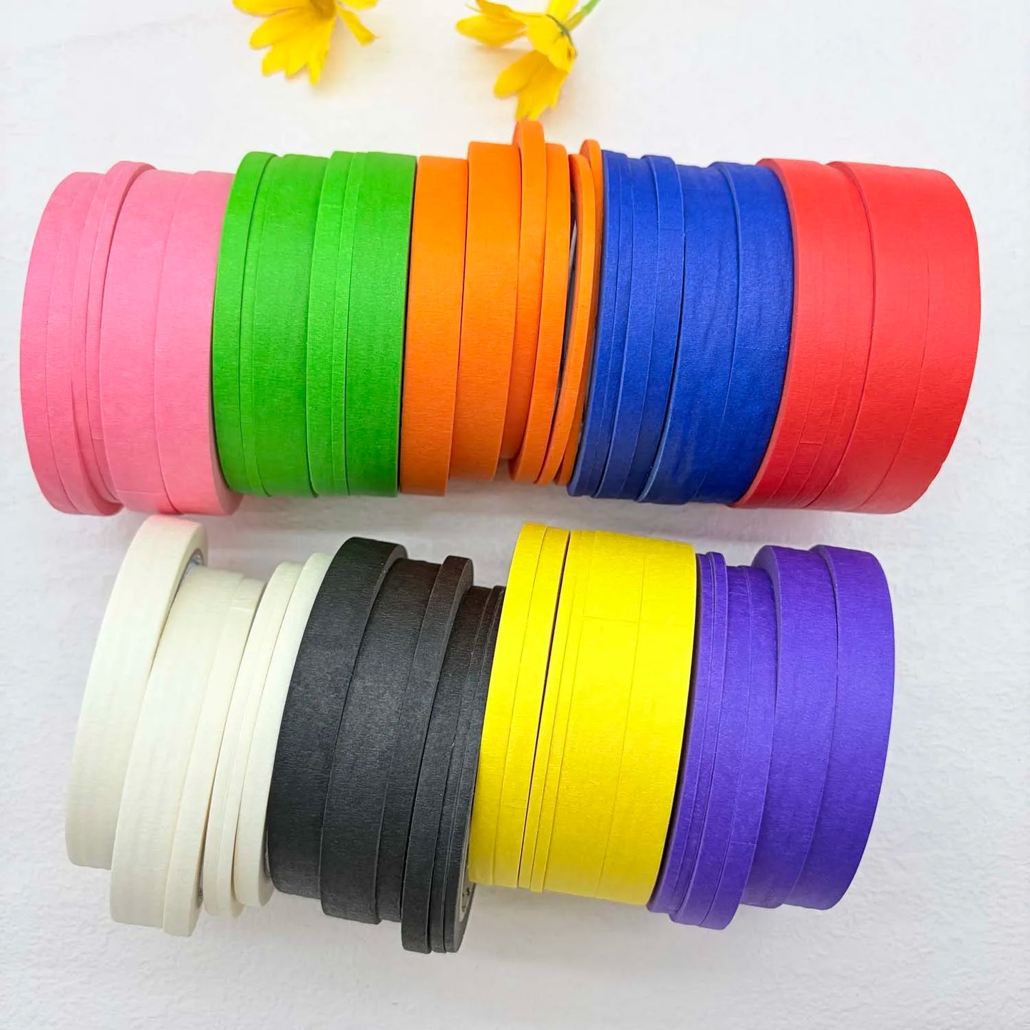 Colorful Paper Masking Tape – 3/6 Rolls, 3 Sizes, DIY Crafts