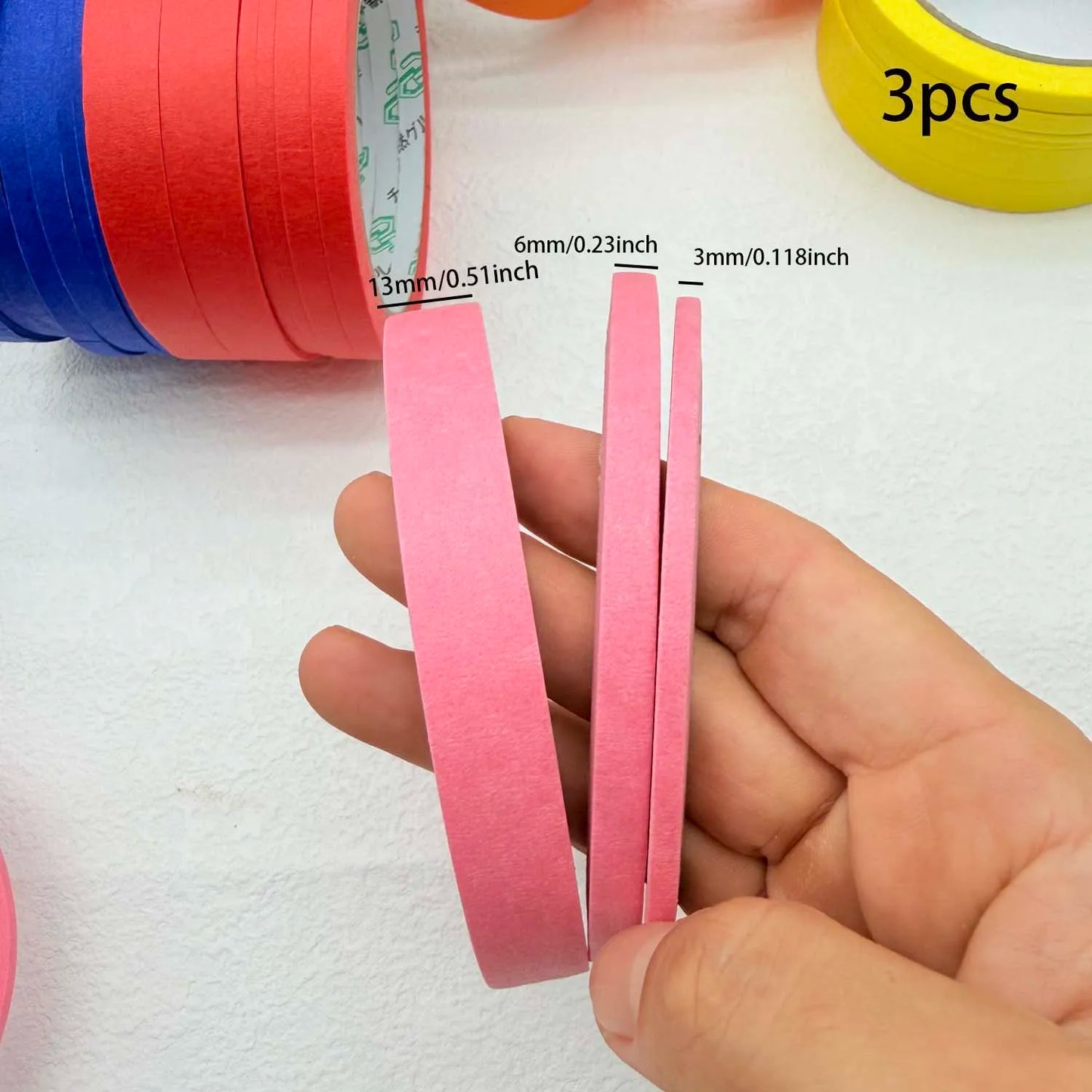 Colorful Paper Masking Tape – 3/6 Rolls, 3 Sizes, DIY Crafts