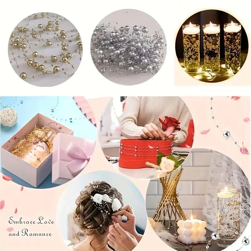 Pearl Bead Chain Table Decor 5-Pack – Wedding & Party