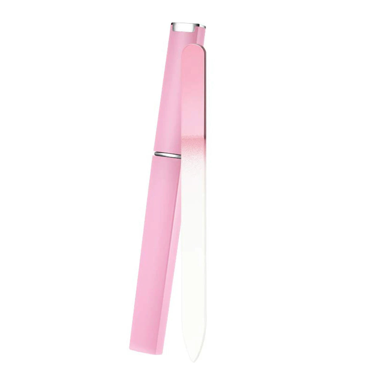 12 Color Crystal Glass Nail File Frosted Polished Nail Tools Sandblasted Glass Nail File Portable Home Tourism Peaceful Pleasures Health and Wellness Pink