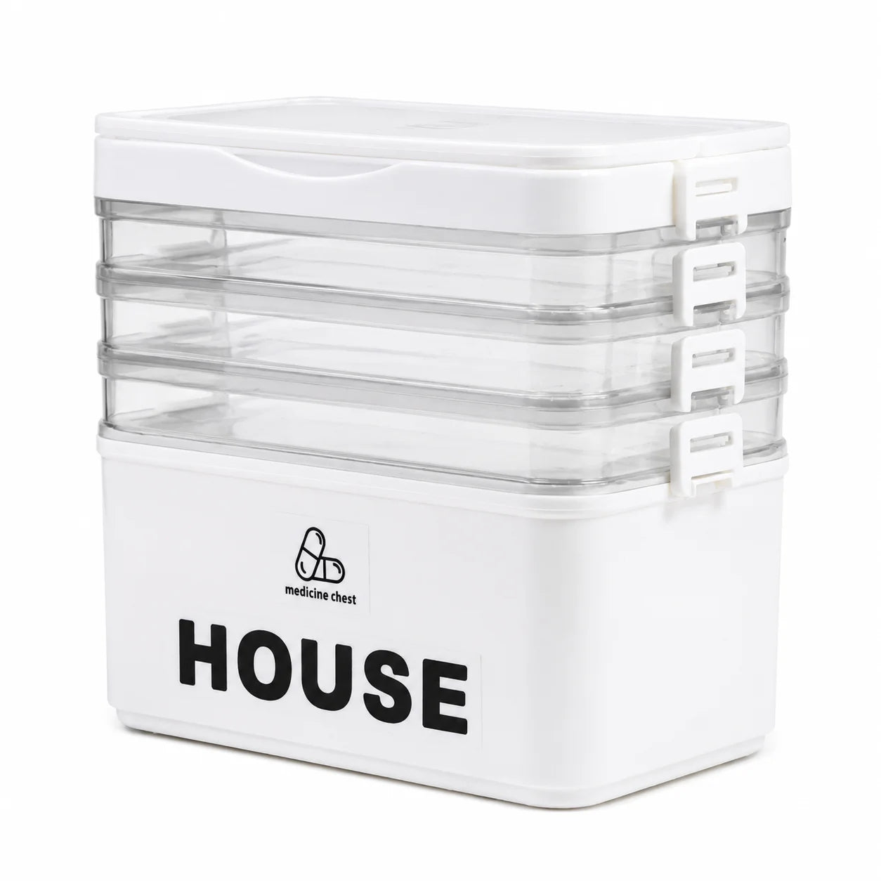YX Large-Capacity Multi-Tier Stackable Storage Box Practical Portable Home First Aid Emergency Kit with Transparent Lid and Handles Organizer for Pills Crafts Hair Accessories Cosmetics Small Items Kitchen Bathroom Office Dor Peaceful Pleasures Health and Wellness New model 5-layer United States