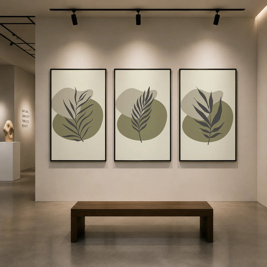 Abstract Botanical Canvas Wall Art | Nordic Minimalist Print Canvas Wall Art Peaceful Pleasures Health and Wellness