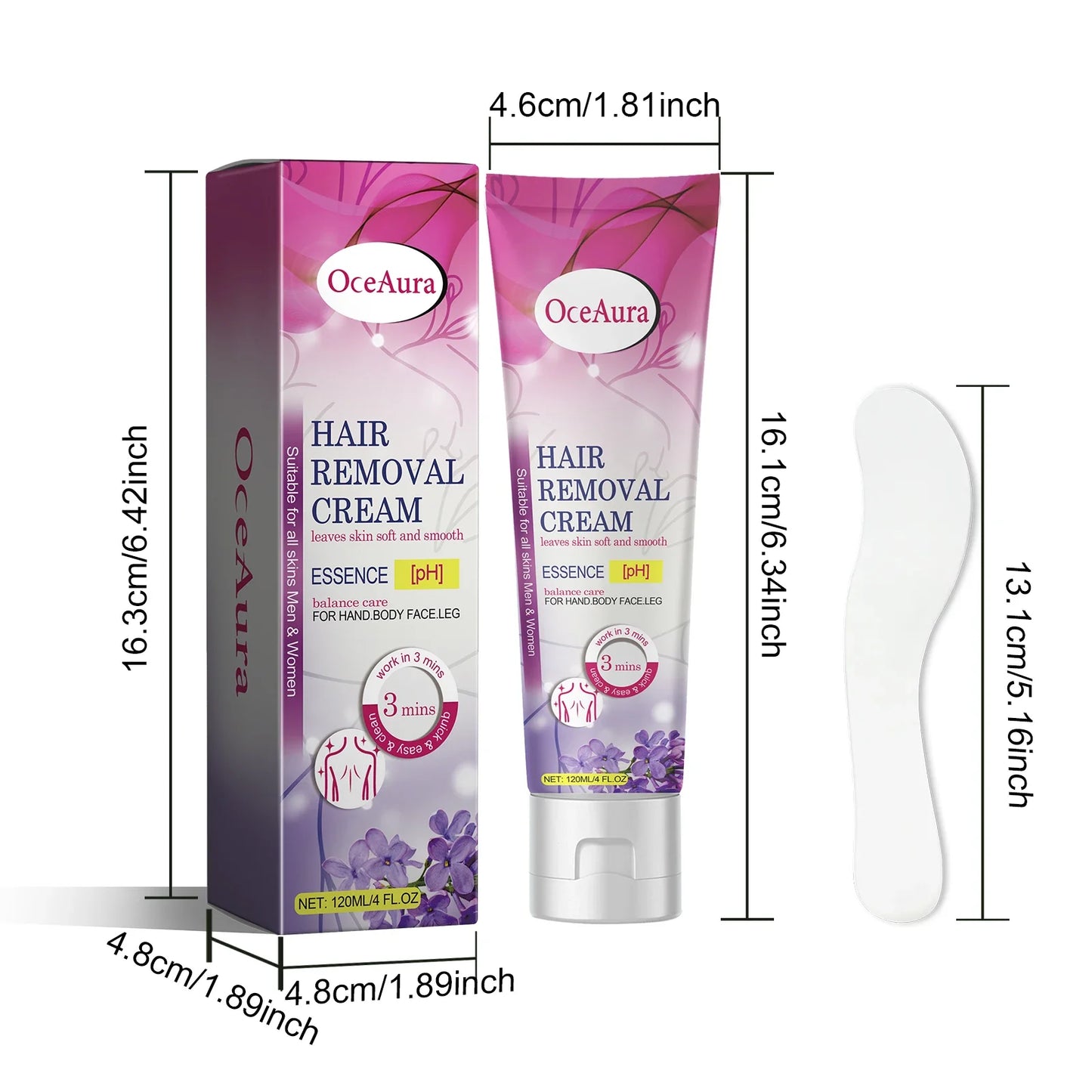 OceAura Herbal Hair Removal Cream – Gentle & Moisturizing 120g