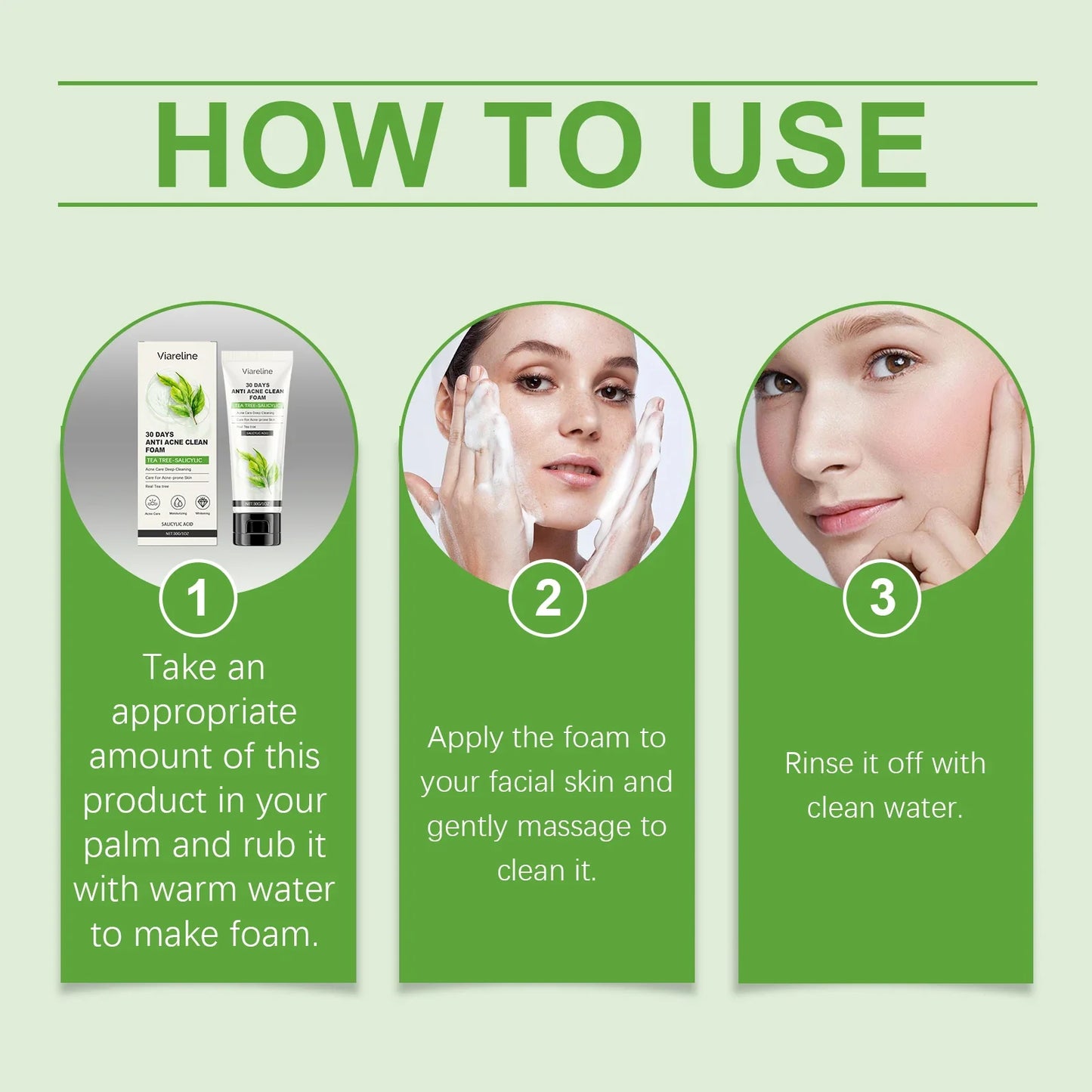 Viareline Salicylic Acid Acne Skin Care Set – 4-Piece Kit