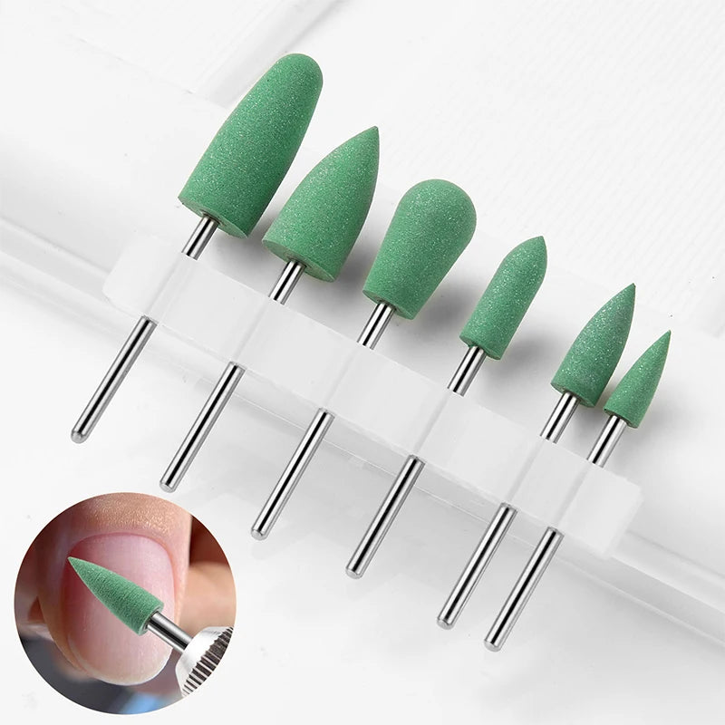 Manicure Front Grinding Heads, 6pcs Silicone Grinding Heads Set, Polishing Remover Grinding Heads, Rubber Manicure Tools Peaceful Pleasures Health and Wellness