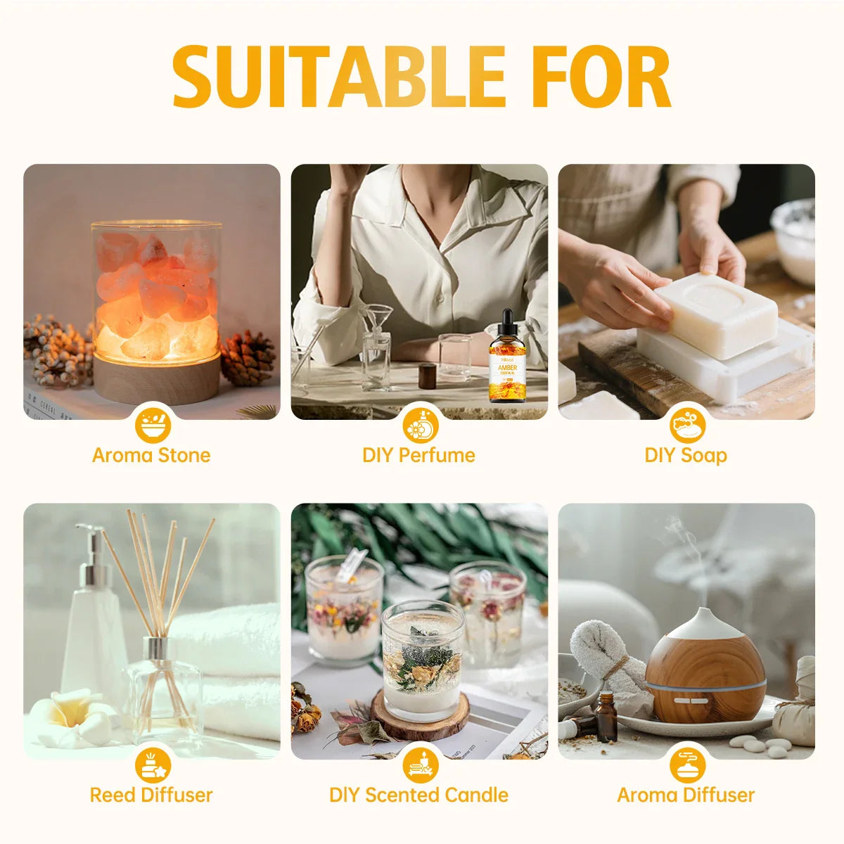 Hllozzi Amber Essential Oil – Massage, Hair Care & Diffuser