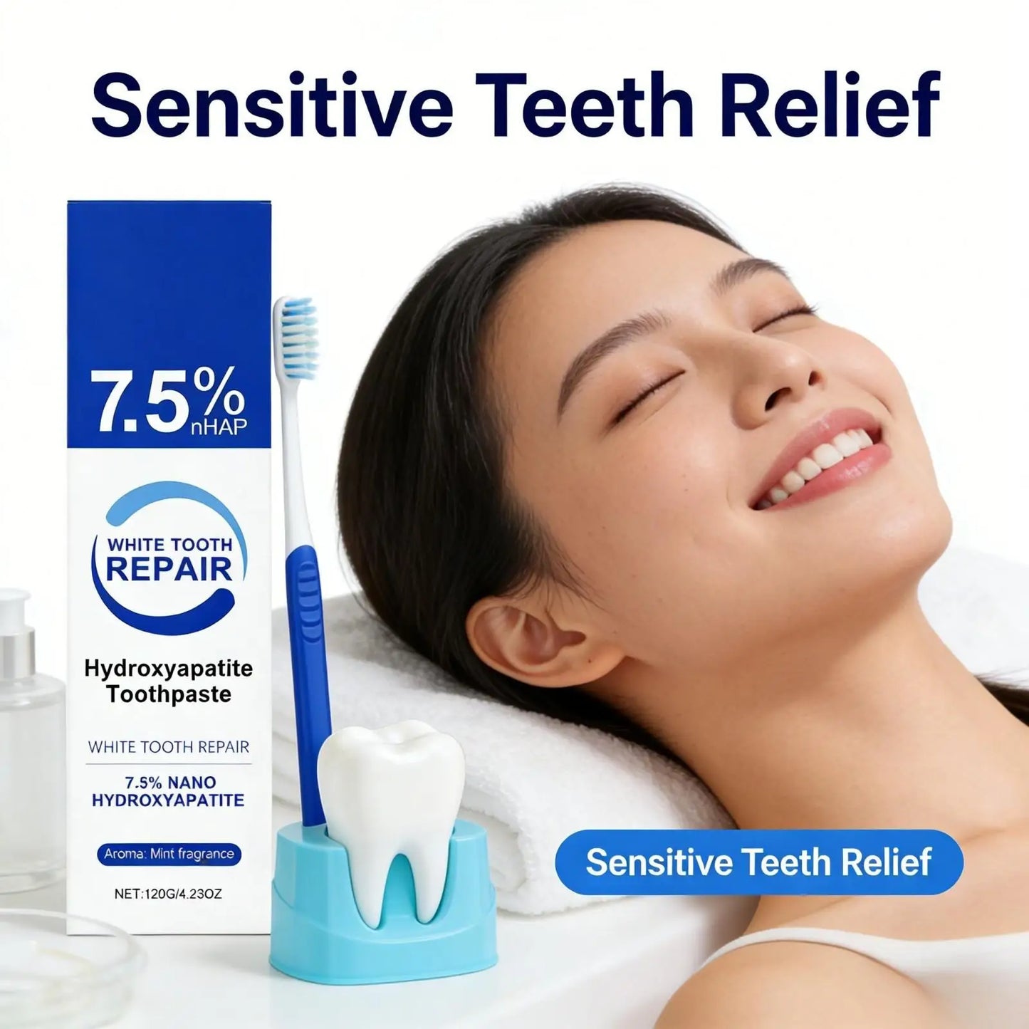 Nano Hydroxyapatite Toothpaste | Whitening & Fresh Breath 120g