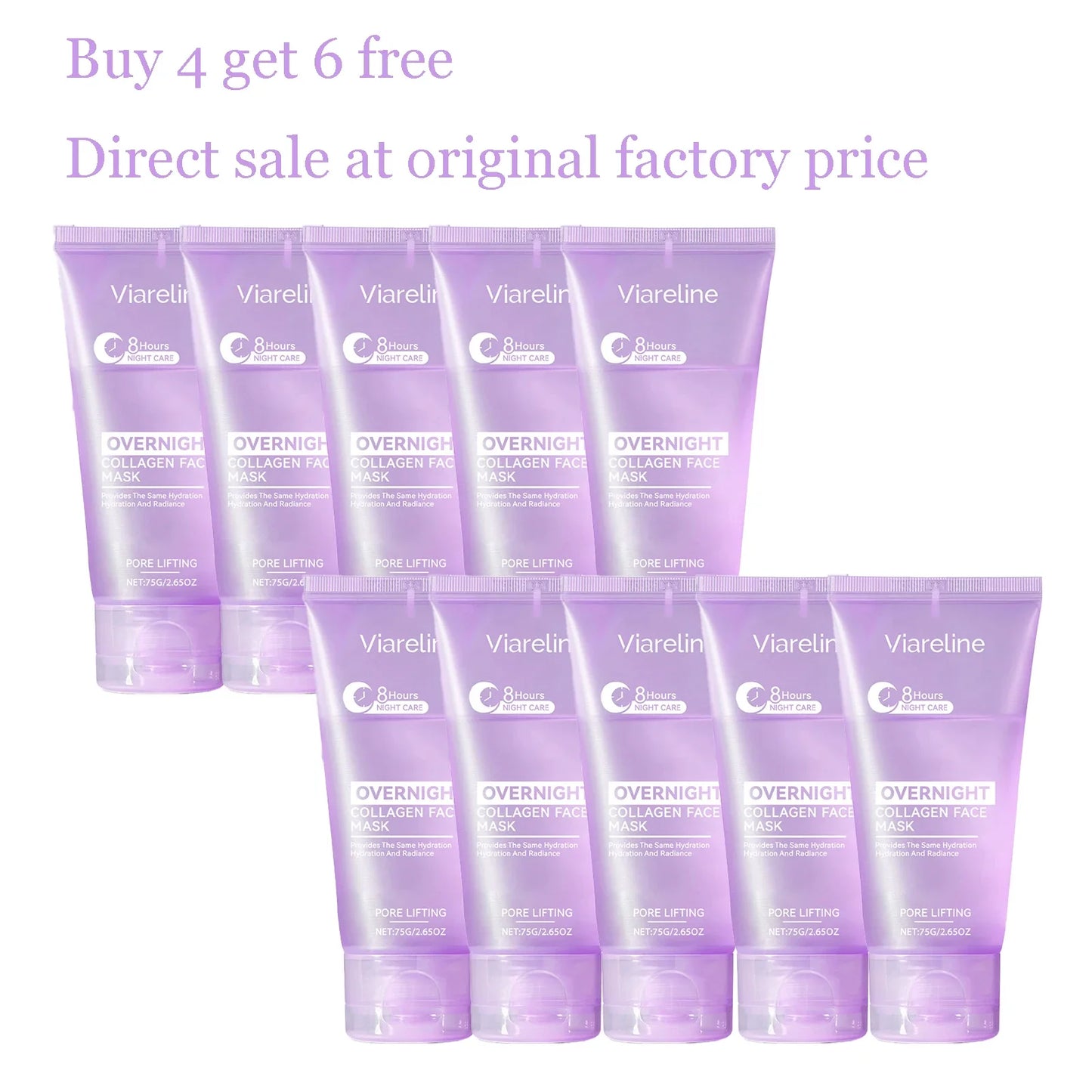 Viareline Collagen Overnight Peel Mask – Hydrate & Refine Pores