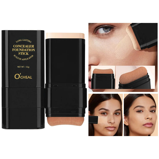 O'Cheal 2-in-1 Concealer Foundation Stick – Matte Waterproof Foundation Concealer Stick Oasis Select