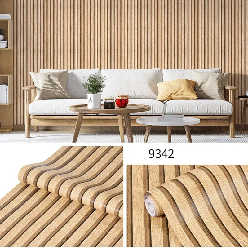 Wood Grain Peel & Stick Wallpaper – Waterproof PVC Wall Sticker 45cm