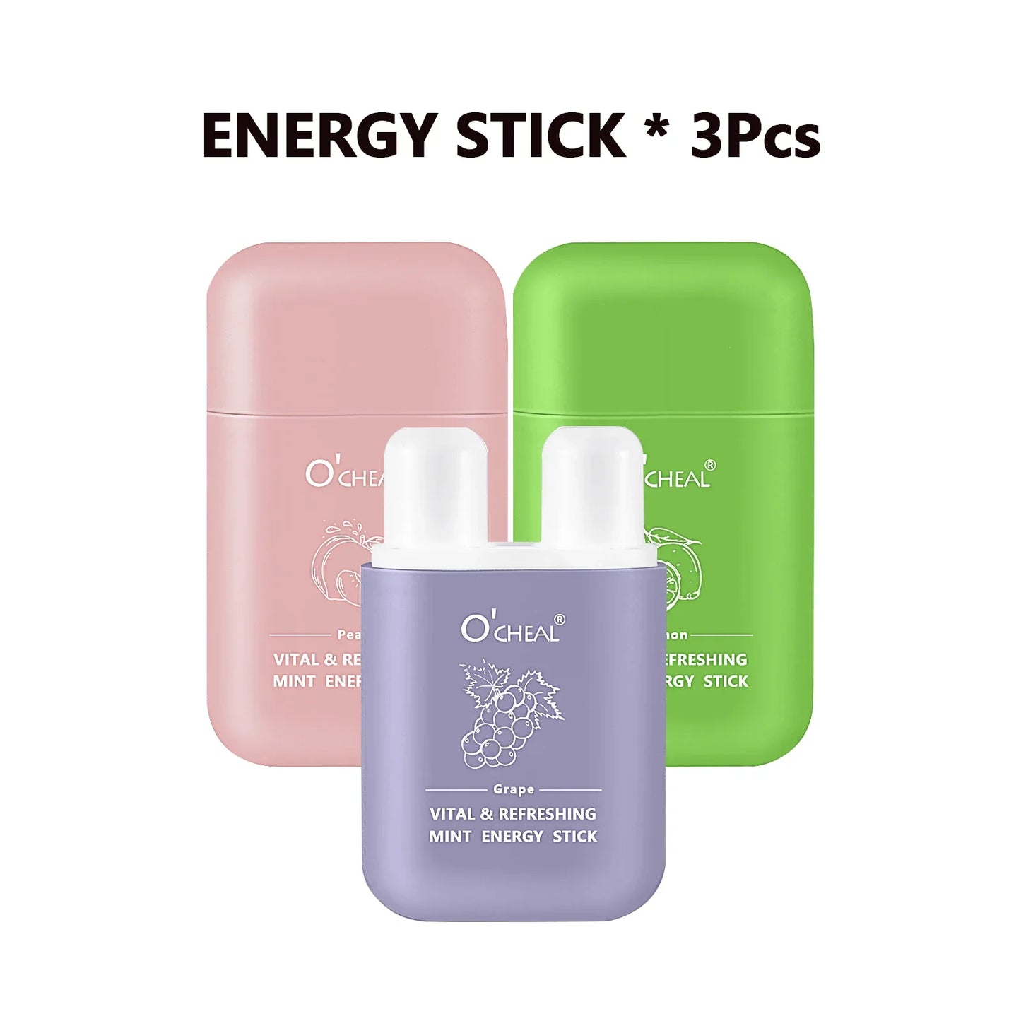 O'cheal Double Hole Cooling Mint Energizing Inhaler Stick 3-Pack