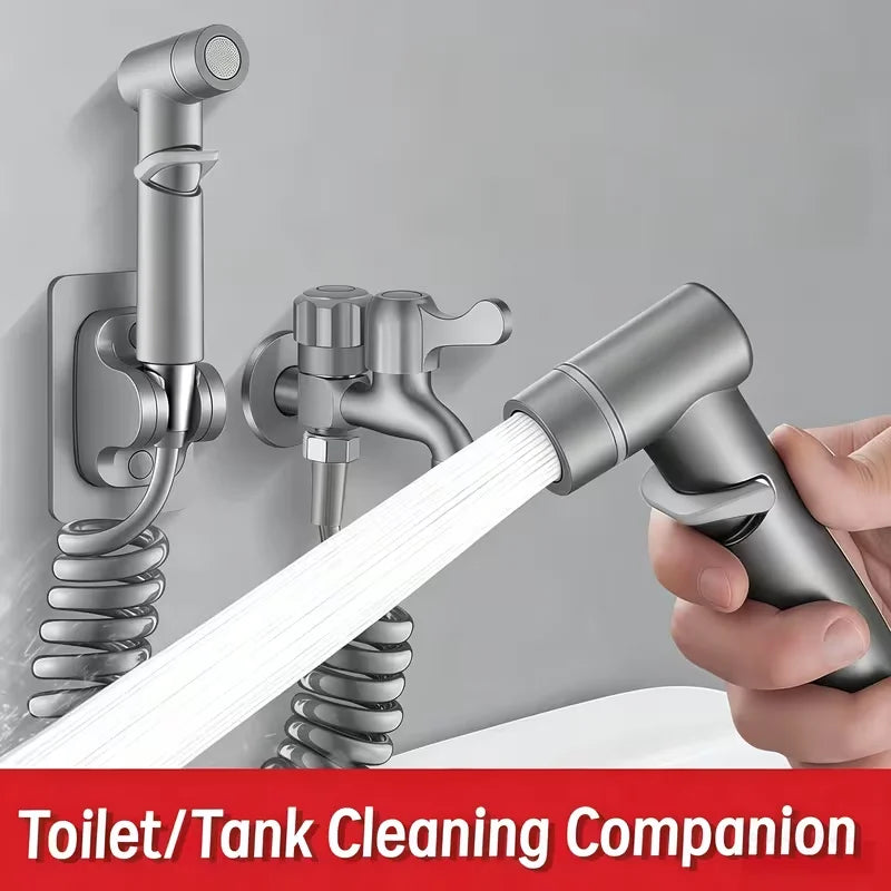 2-Pack Telescopic Handheld Bidet Sprayer Kit | Chrome ABS