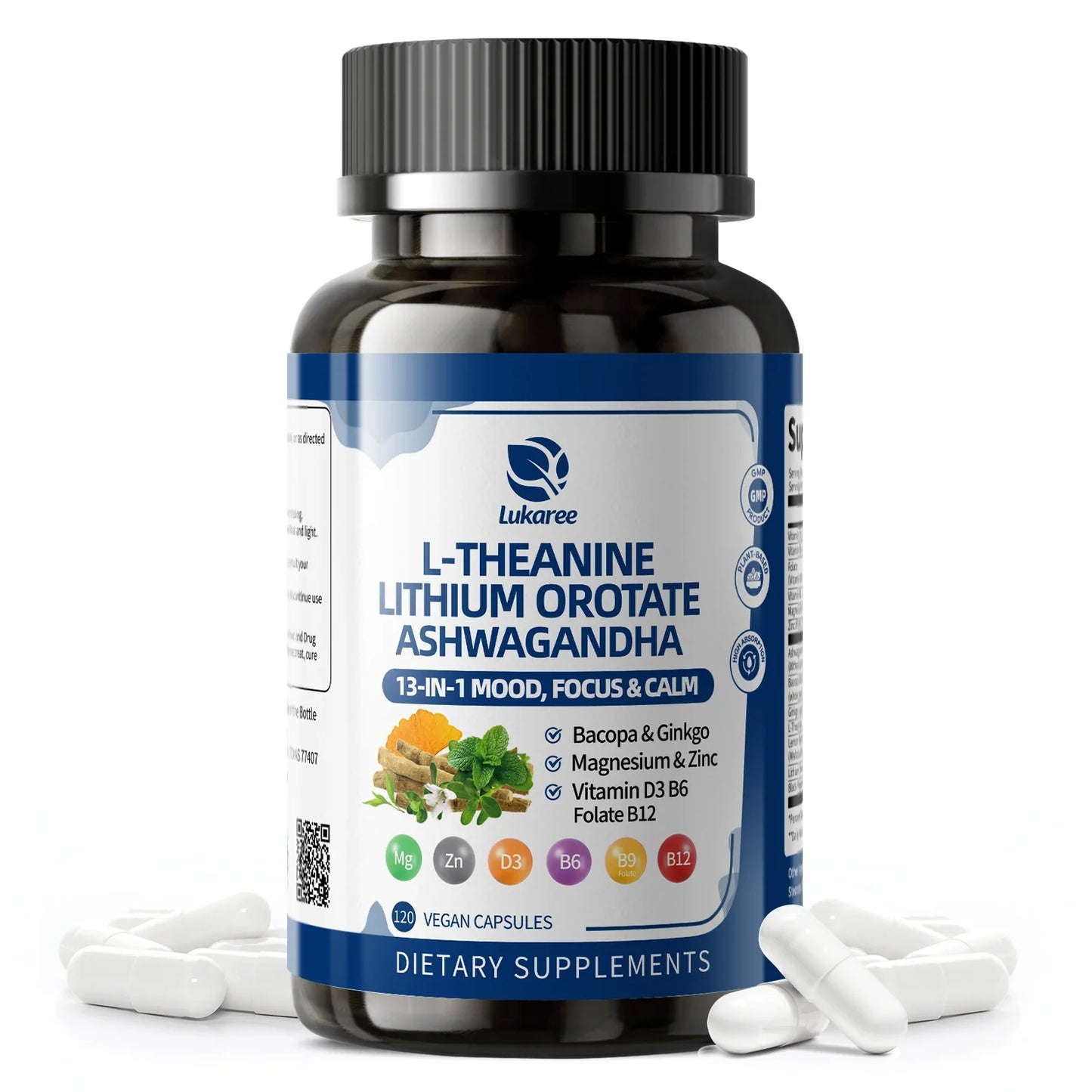 Lithium Orotate & Ashwagandha Brain Supplement – Mood Focus Sleep