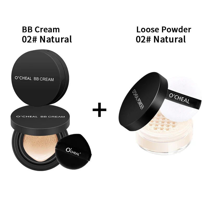 O'CHEAL Oil Control Face Powder & CC Cushion Set – Matte