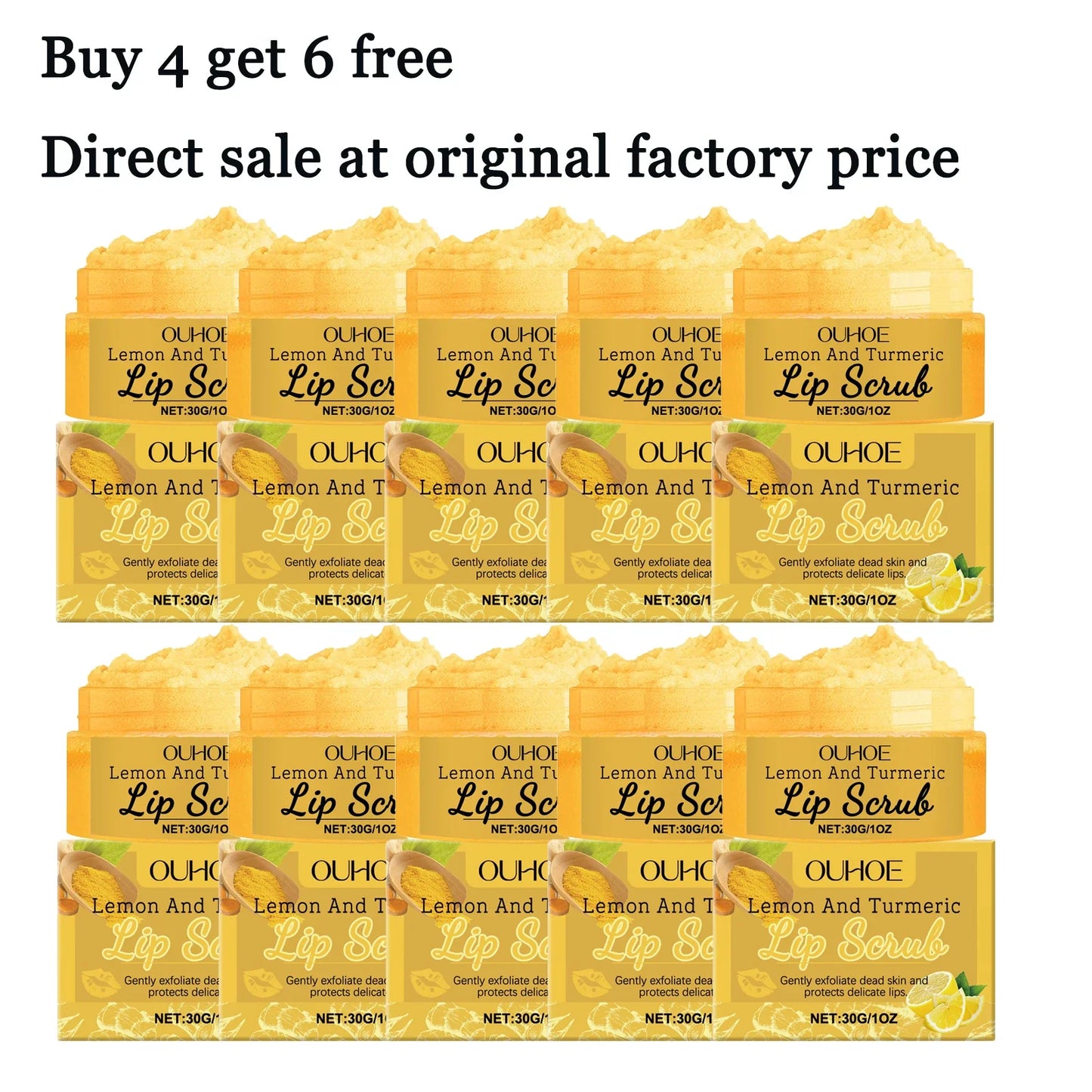 Lemon Turmeric Lip Scrub Cream – Exfoliate & Moisturize 30g