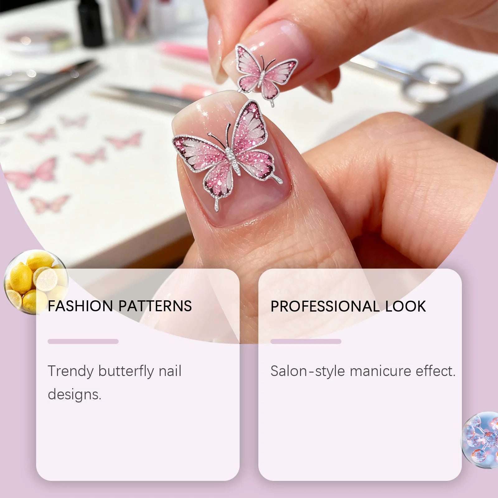 5D Self-Adhesive Butterfly Nail Stickers for Nail Art Peaceful Pleasures Health and Wellness