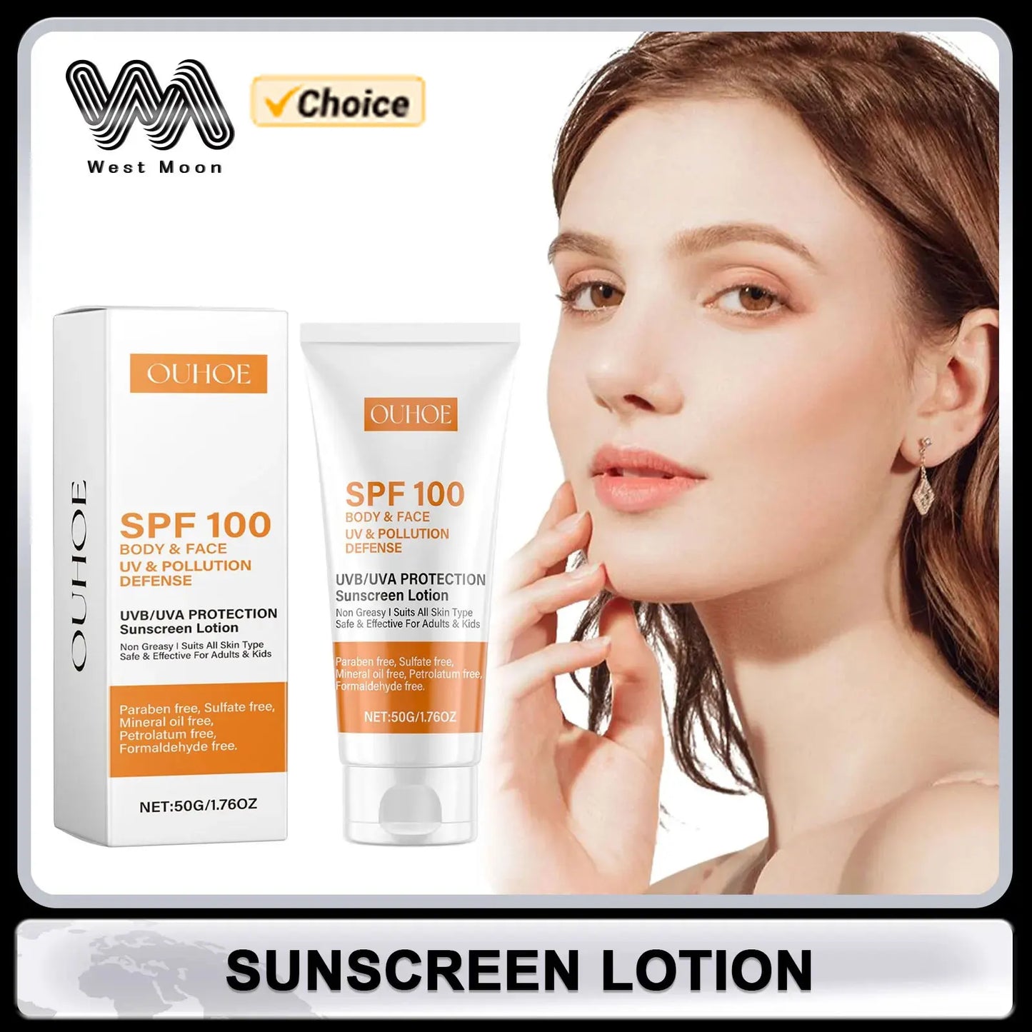 Sunscreen Lotion UV Protective Oil-Control Refreshing Skin Moisturizing Sun Isolate Makeup Hyaluronic Acid Concealer Sun Cream Peaceful Pleasures Health and Wellness Default Title