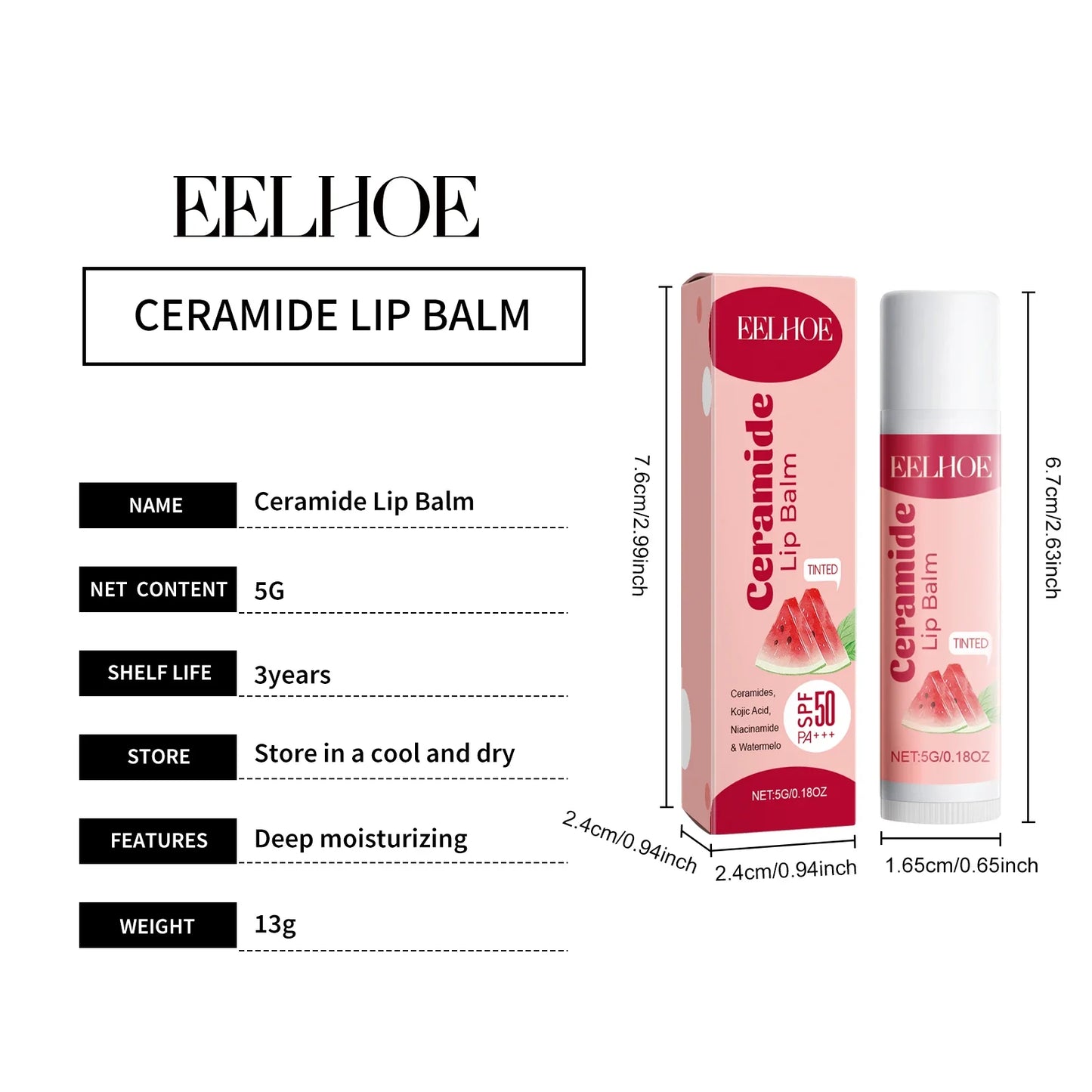Watermelon Lip Balm – Shea Butter, Plumping & Moisturizing
