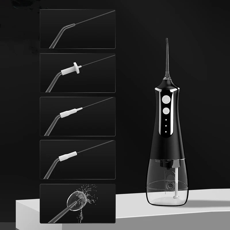Electric water flosser home portable flosser usb rechargeable scaler large capacity teeth cleaner teeth beauty with 5 nozzles Peaceful Pleasures Health and Wellness