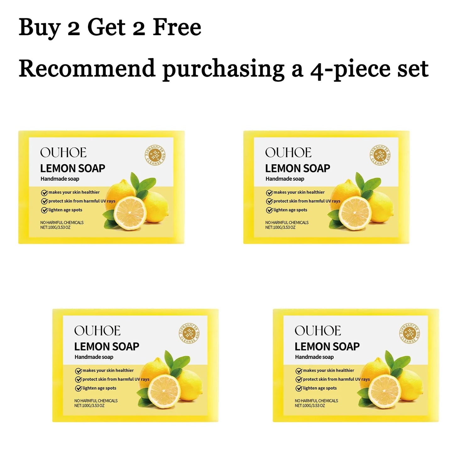 100g Lemon Bath Soap – Oil Control, Moisturizing & Smoothing