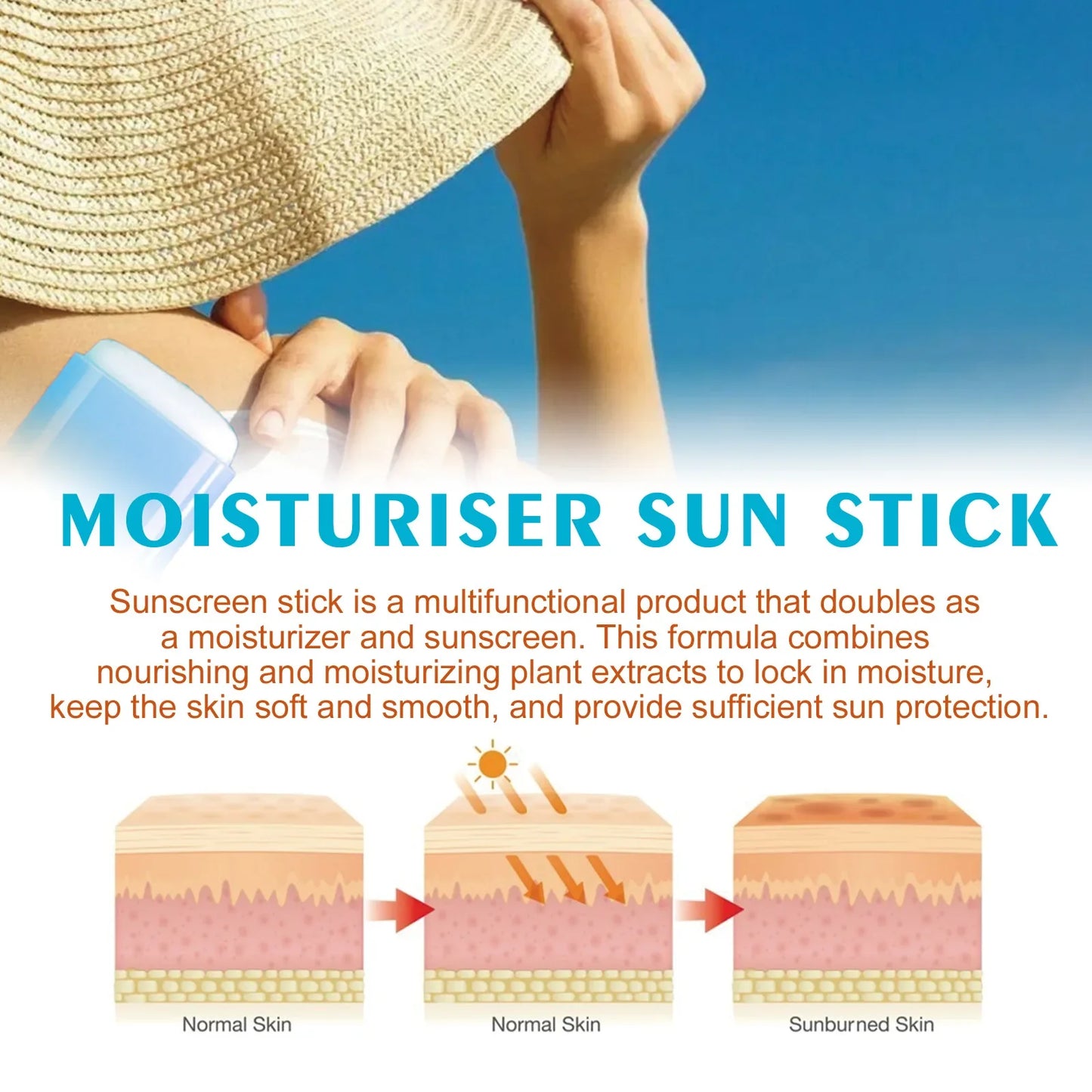 SPF 50+ Sun Stick – Waterproof Moisturizing Sunblock 20g