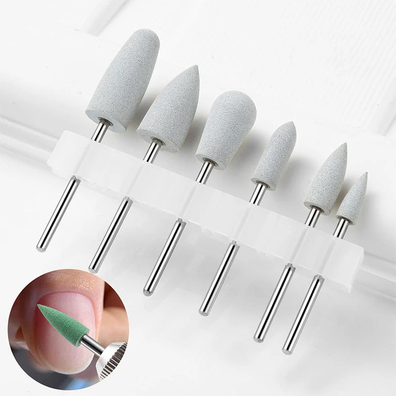 Manicure Front Grinding Heads, 6pcs Silicone Grinding Heads Set, Polishing Remover Grinding Heads, Rubber Manicure Tools Peaceful Pleasures Health and Wellness