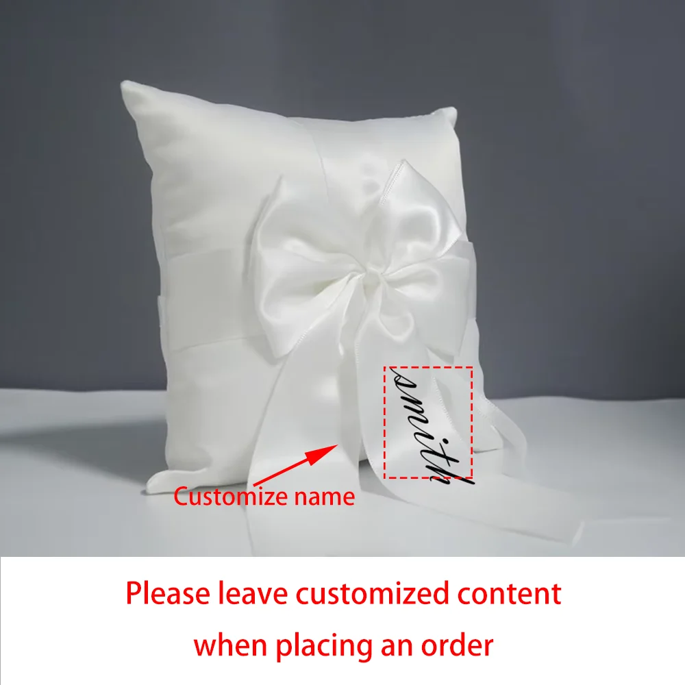 Custom Satin Bow Wedding Ring Bearer Pillow | Ceremony Gift