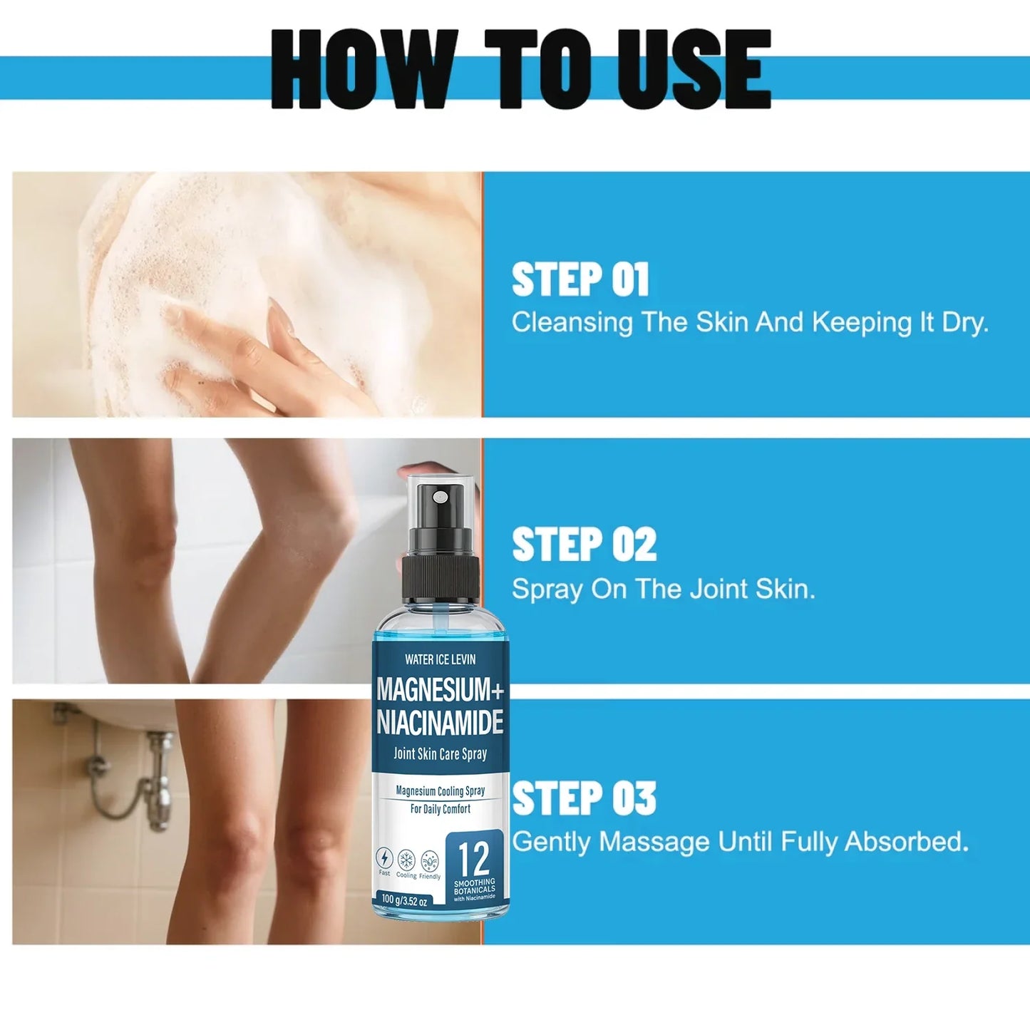 Magnesium Cooling Joint Spray – Niacinamide & Bee Venom