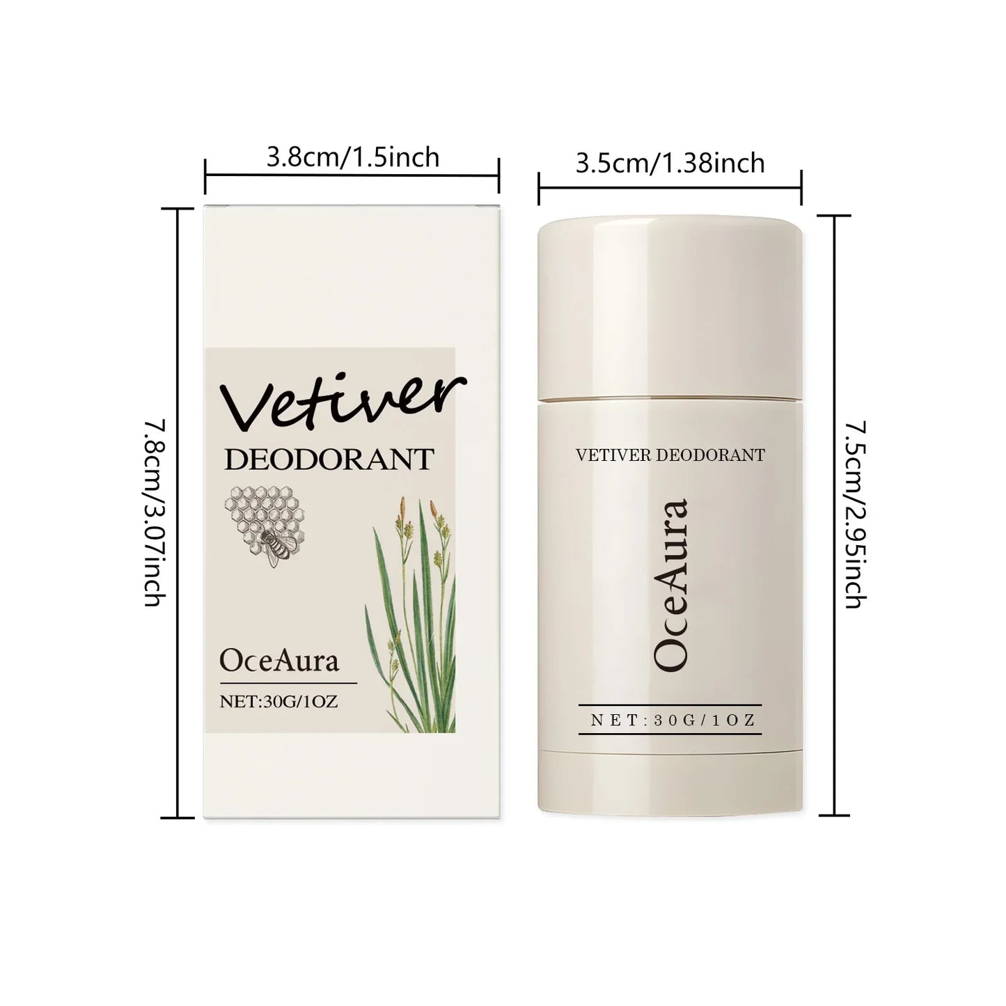 Vetiver Natural Deodorant Stick 30G | Alcohol & Aluminum Free
