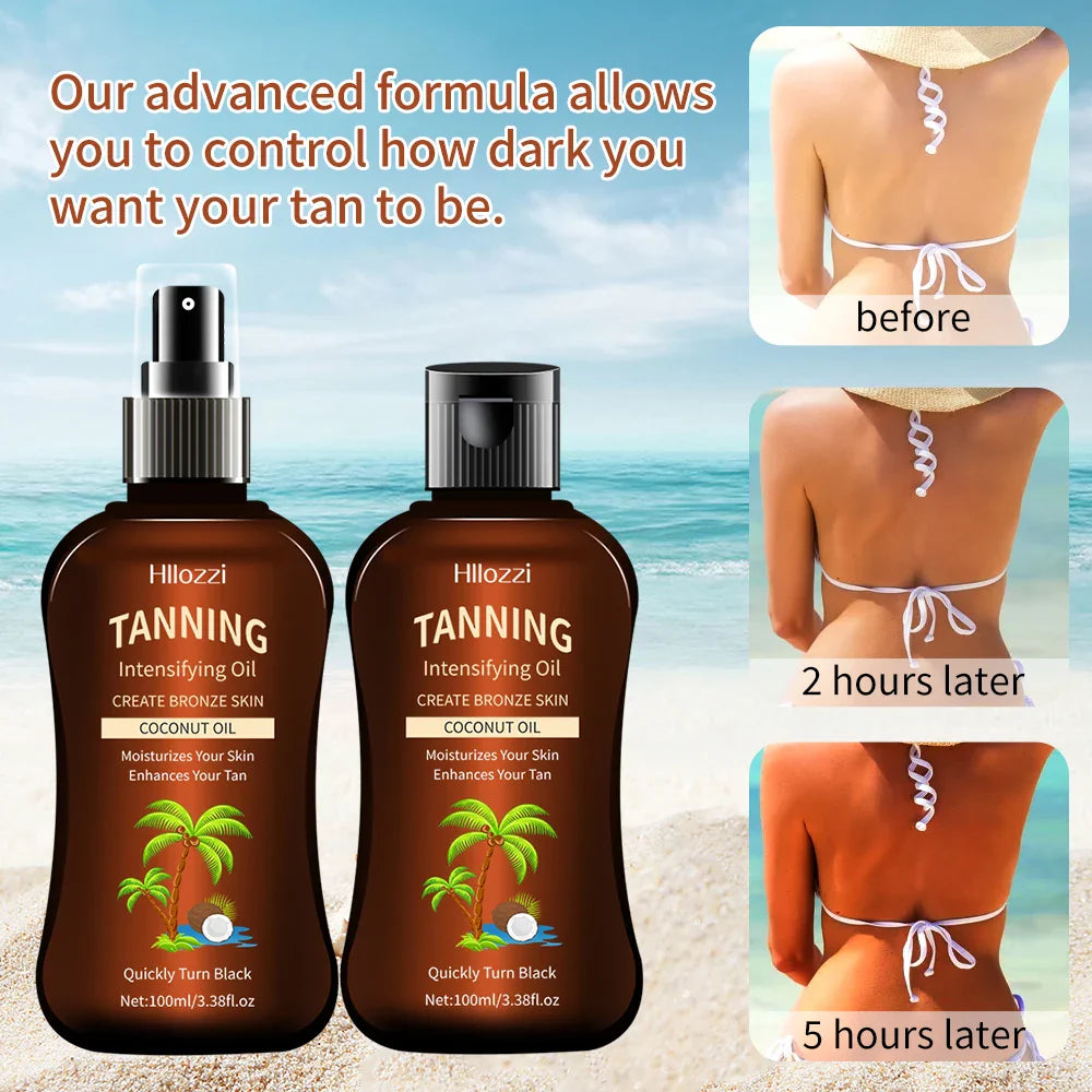 Hllozzi Coconut Tanning Oil – Sunless Self-Tanner 100ml