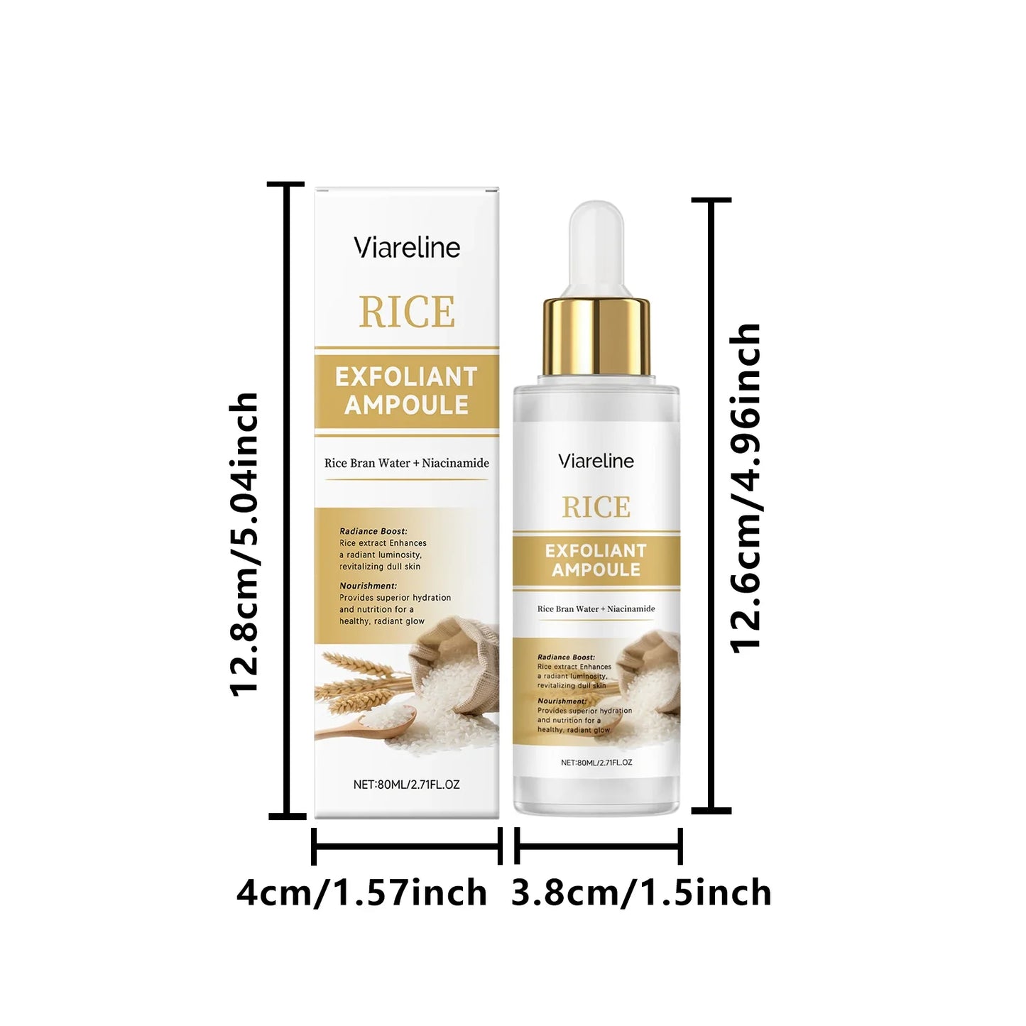 Viareline Rice Bran Facial Exfoliating Serum 80ml – Pore Refining