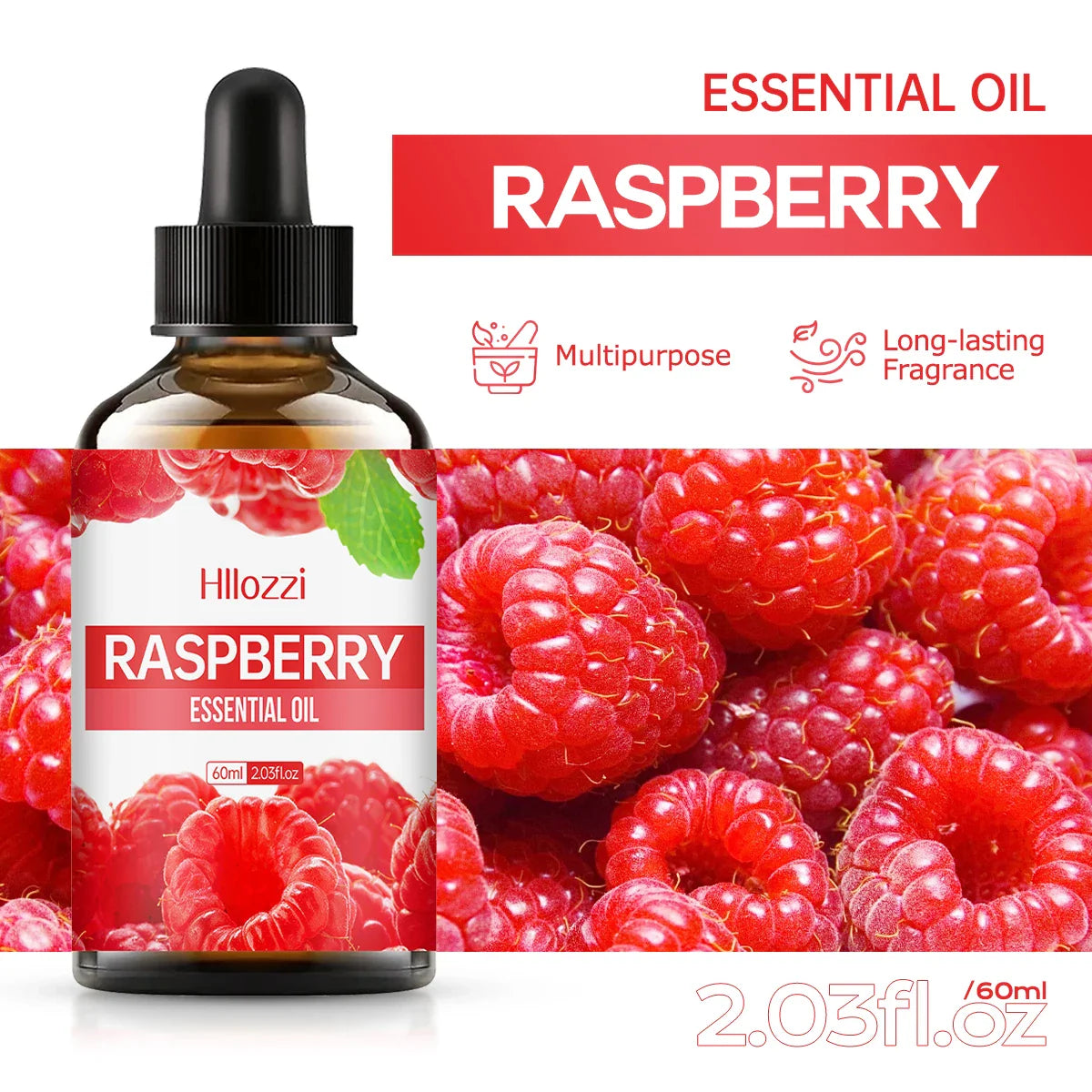 Hllozzi Raspberry Essential Oil – Massage, Hair & Aromatherapy