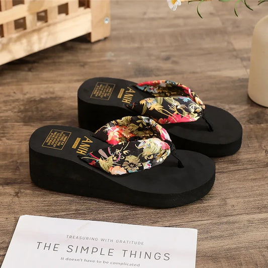 Women's Bohemian EVA Platform Flip Flops – Beach Slippers Platform Flip Flops Peaceful Pleasures Health and Wellness