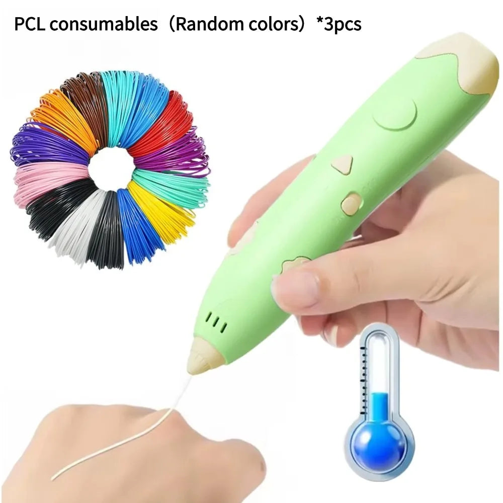 Smart DIY 3D Printing Pen Graffiti Drawing Toy Low-temperature